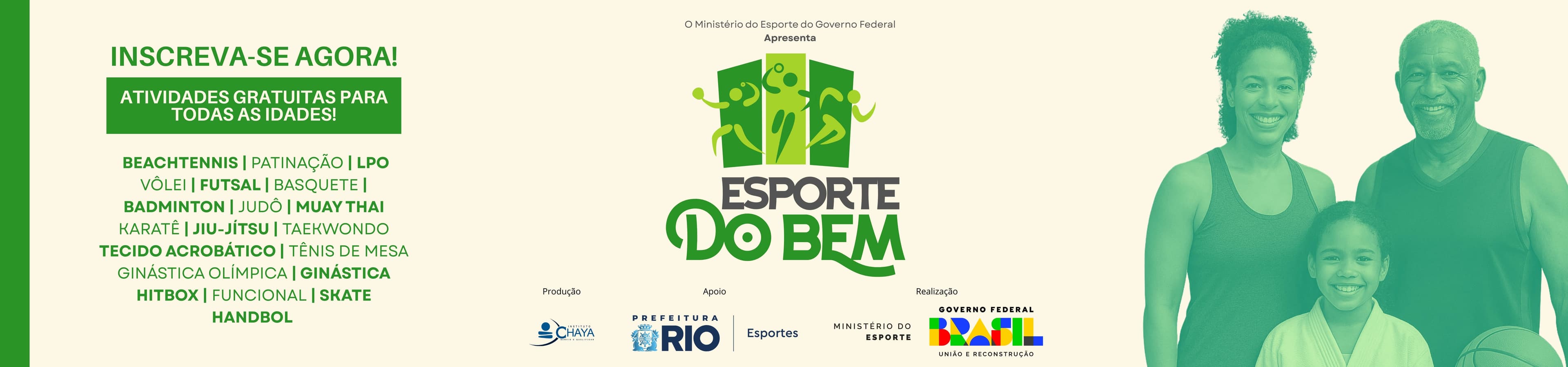Banner do projeto Esporte do Bem